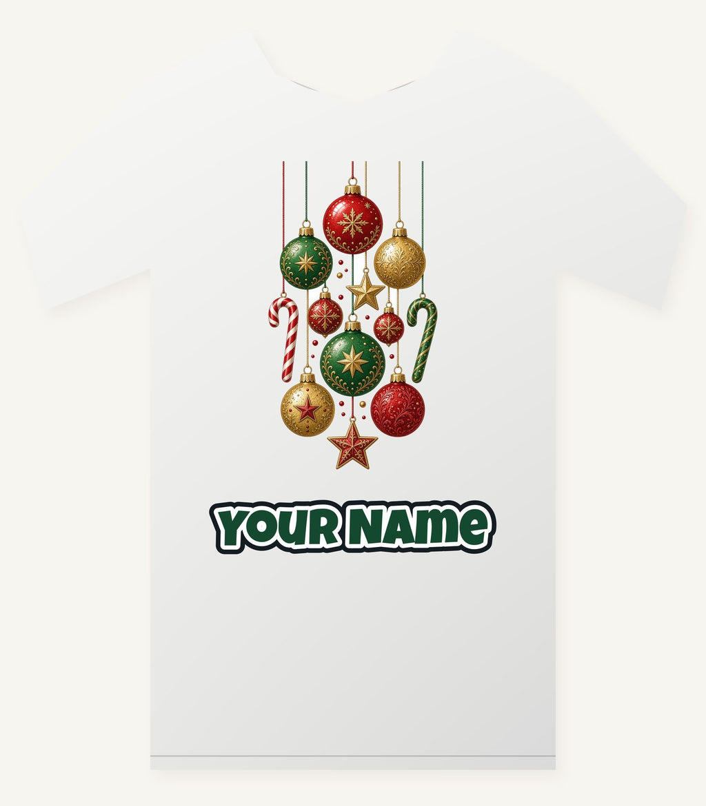 Classic Hanging Christmas Ornaments Personalised Christmas T-Shirt and Hoodie