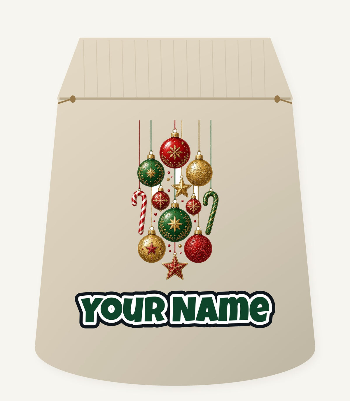 Classic Hanging Christmas Ornaments Personalised Santa Sack