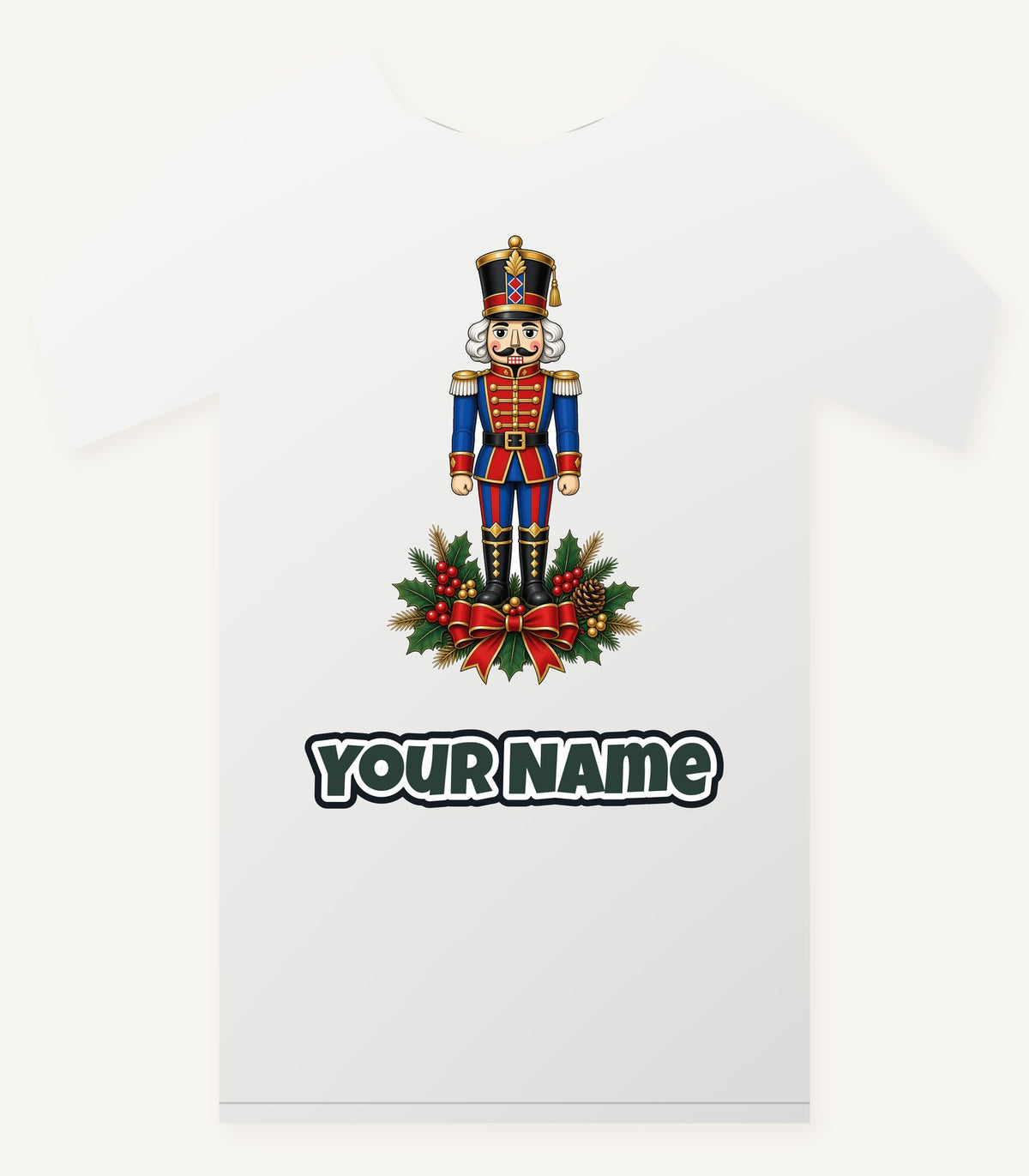 Classic Nutcracker Soldier Personalised Christmas T-Shirt and Hoodie