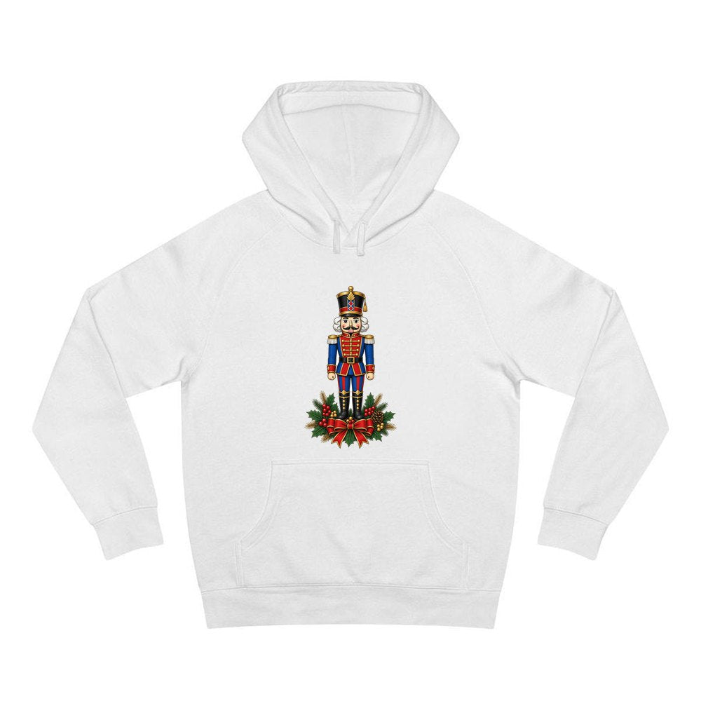 Classic Nutcracker Soldier personalised Christmas hoodie in white