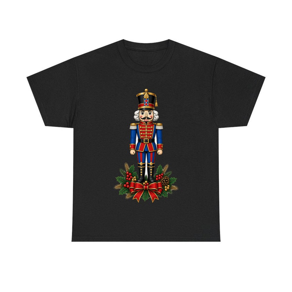 Classic Nutcracker Soldier personalised Christmas T-shirt in black
