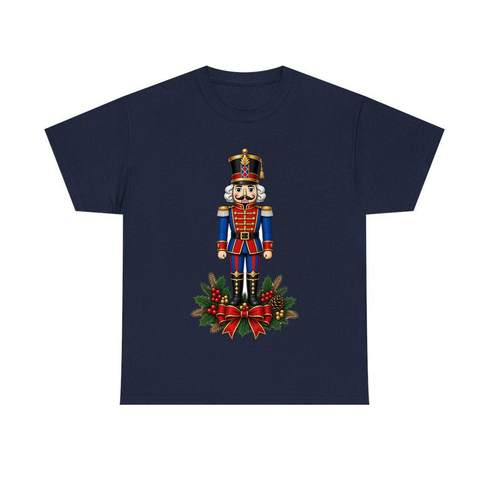 Classic Nutcracker Soldier personalised Christmas T-shirt in navy