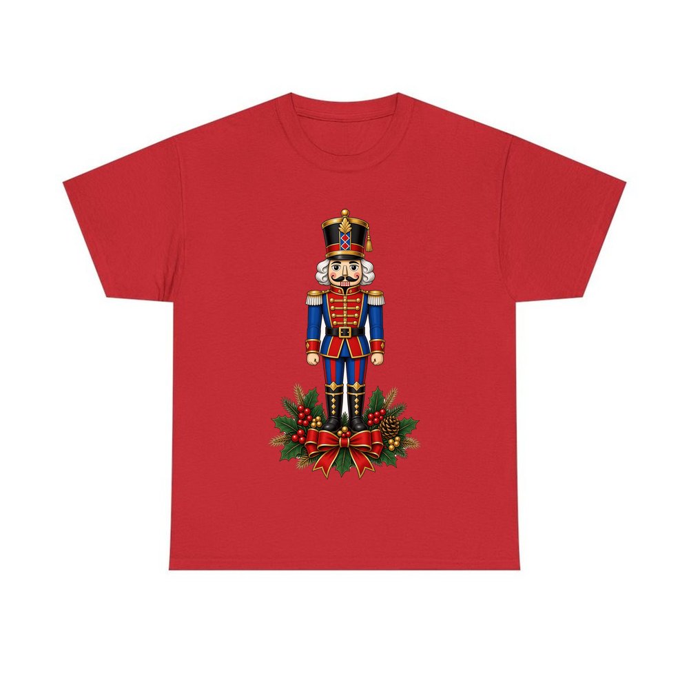 Classic Nutcracker Soldier personalised Christmas T-shirt in red