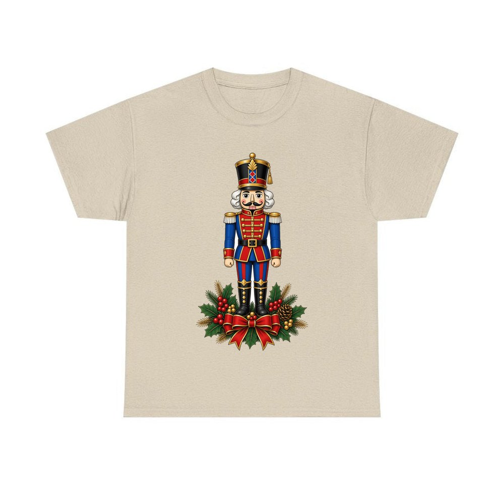 Classic Nutcracker Soldier personalised Christmas T-shirt in sand