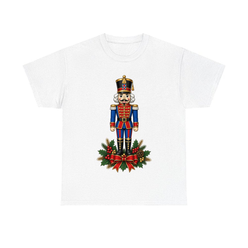 Classic Nutcracker Soldier personalised Christmas T-shirt in white