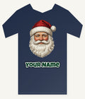 Classic Santa Face Portrait Personalised Kids and Baby Christmas Tee