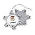 Classic Santa Face Portrait Personalised Pewter Christmas Ornament