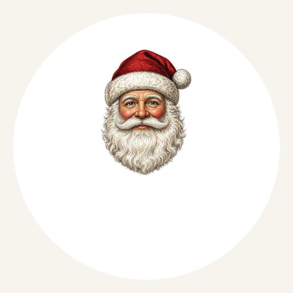 Classic Santa Face Portrait Personalised Pewter Christmas Ornament