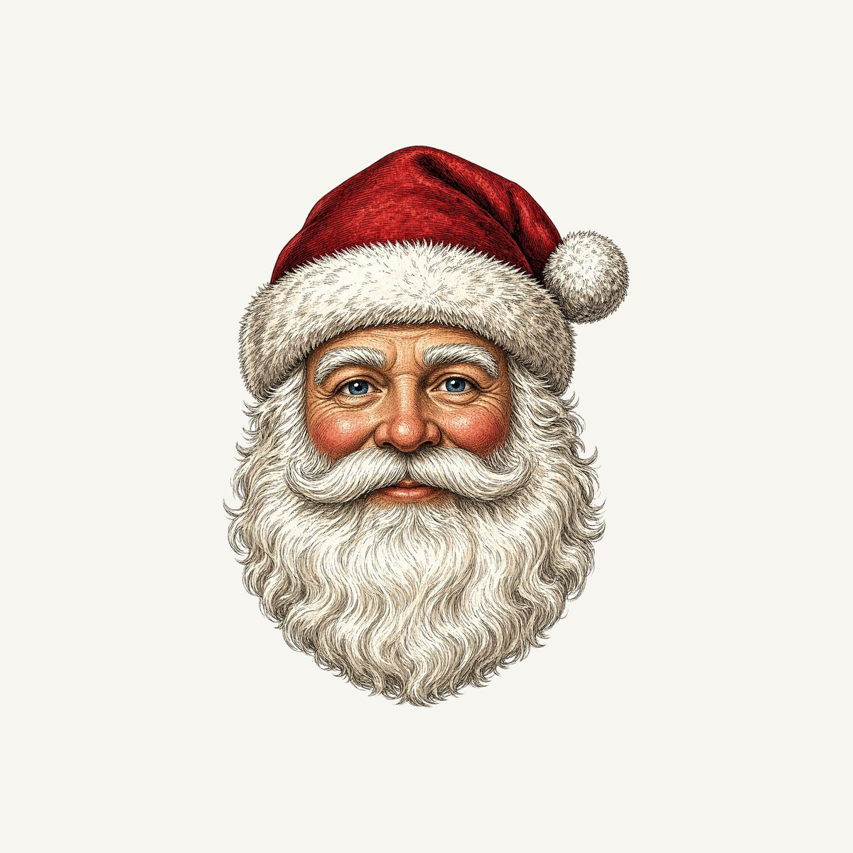 Classic Santa Face Portrait Personalised Christmas T-Shirt and Hoodie