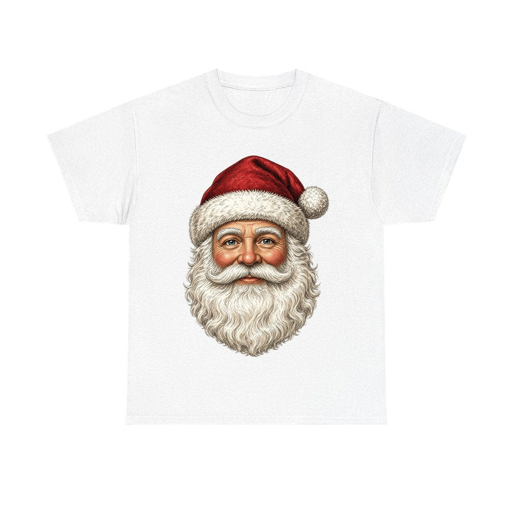Classic Santa Face Portrait personalised Christmas T-shirt in white