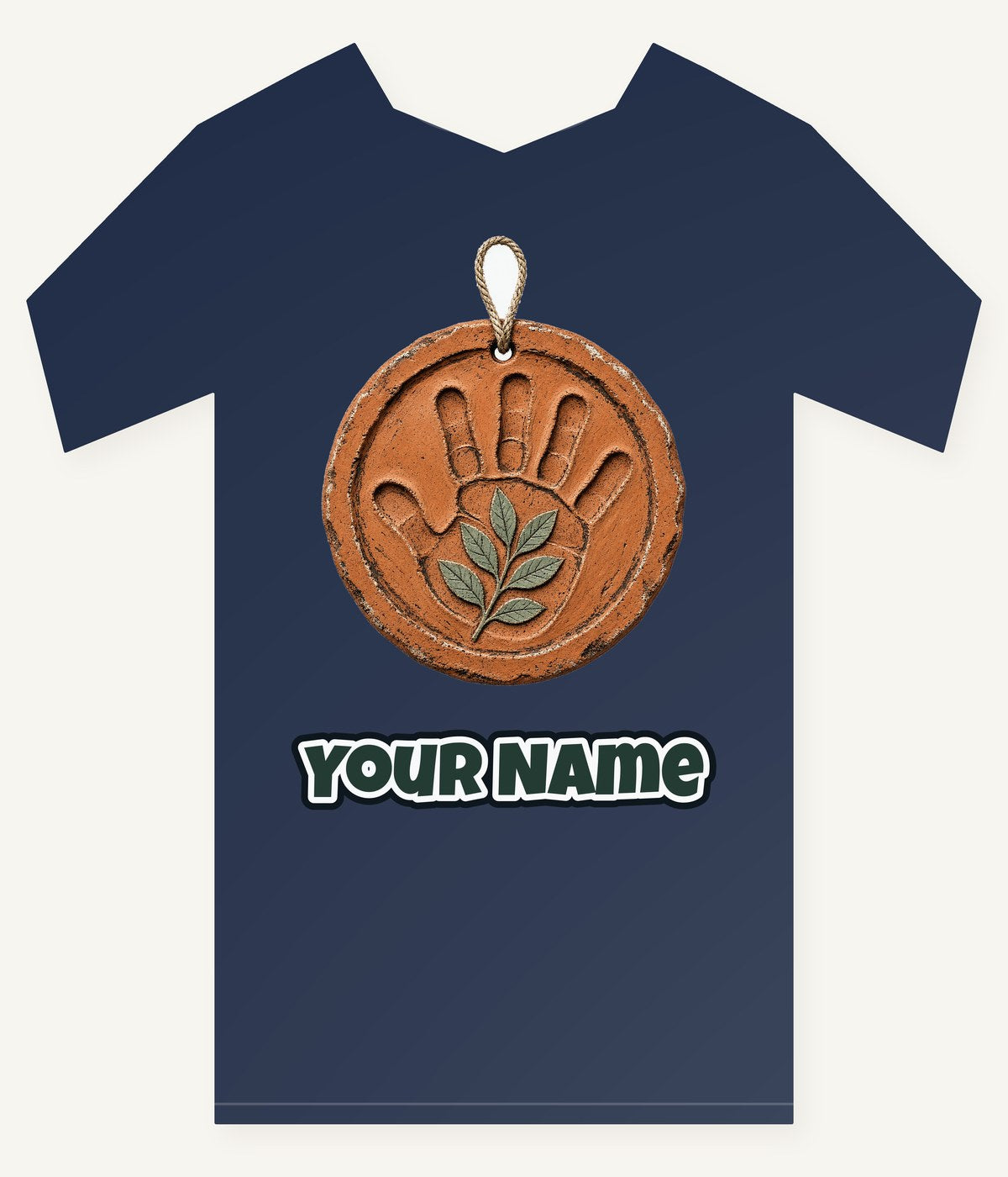 Clay Handprint Keepsake Ornament Personalised Kids Tee and Baby Bodysuit