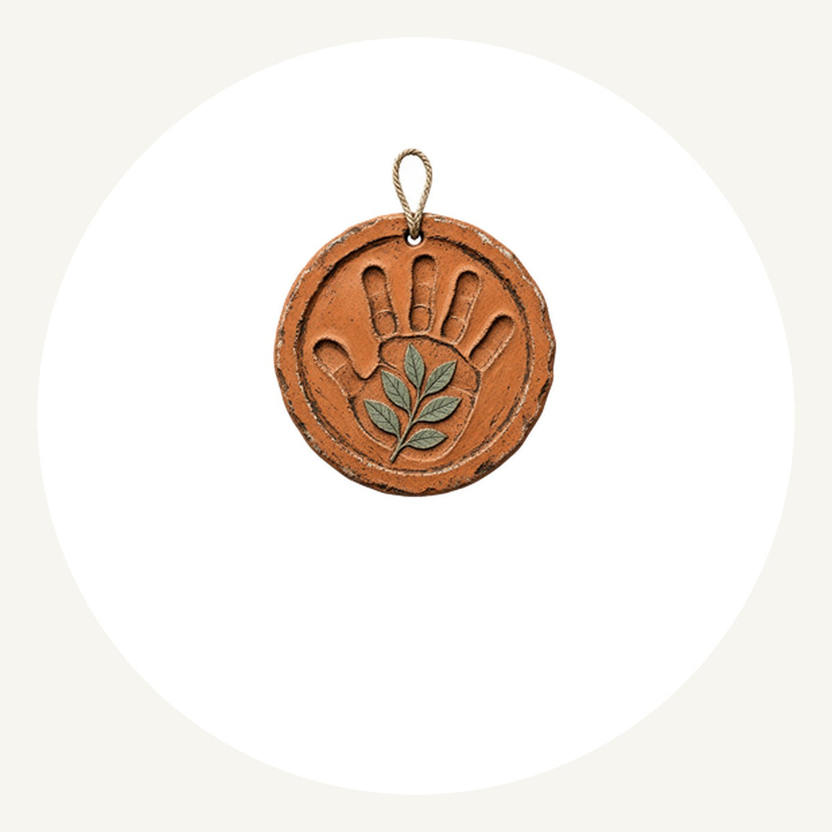 Clay Handprint Keepsake Ornament Personalised Pewter Christmas Ornament