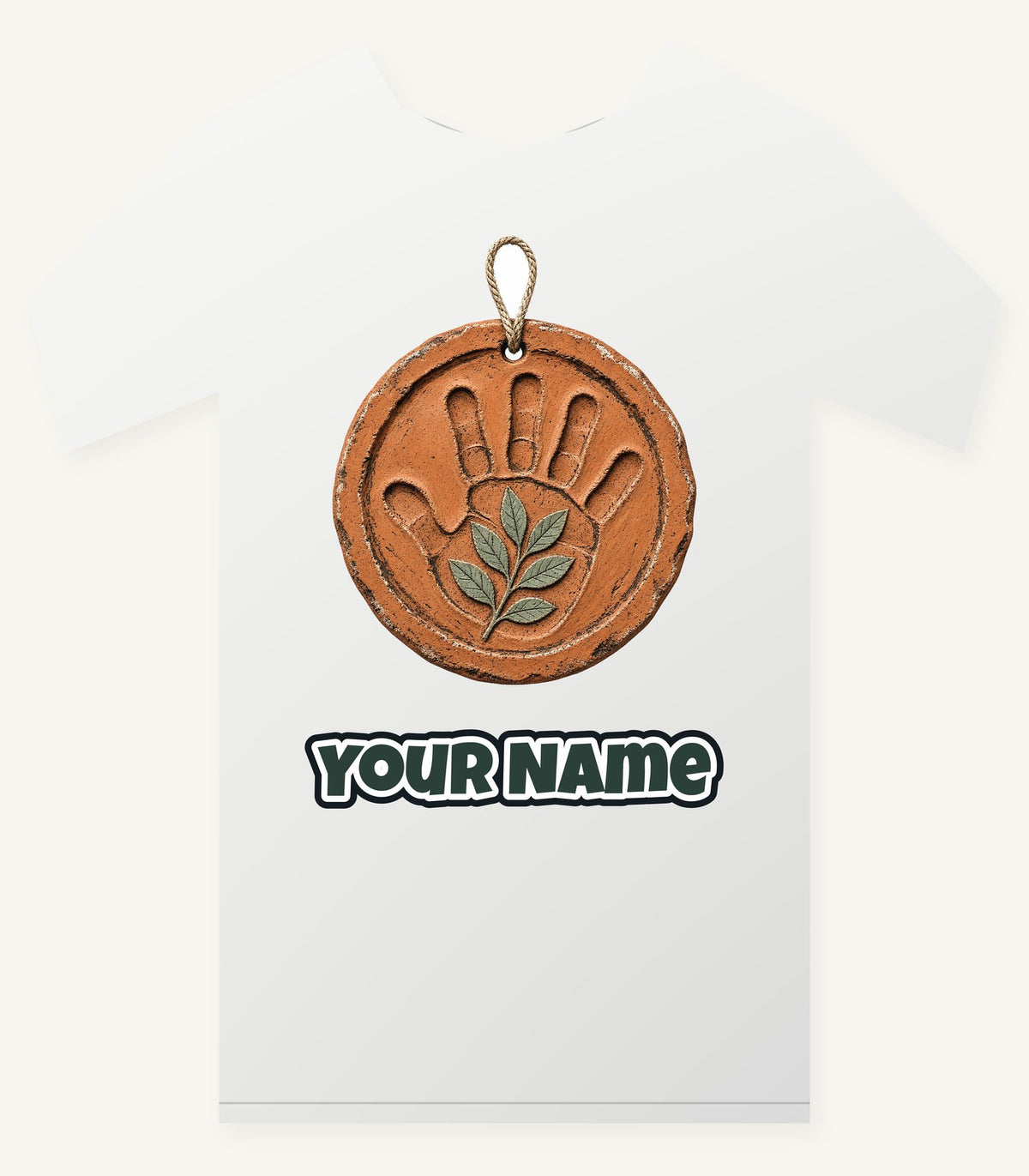 Clay Handprint Keepsake Ornament Personalised Christmas T-Shirt and Hoodie