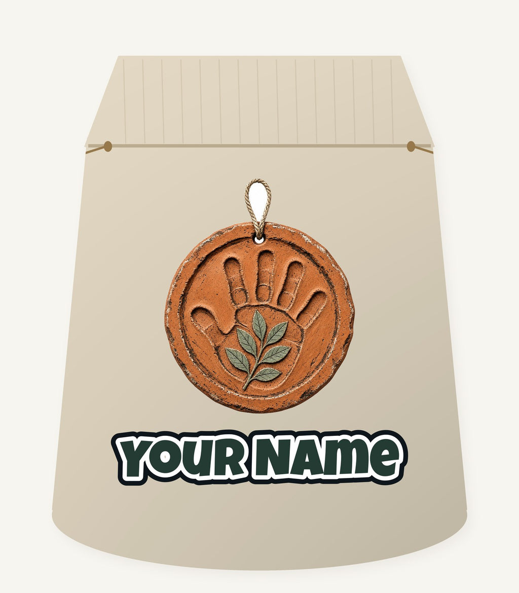 Clay Handprint Keepsake Ornament Personalised Santa Sack
