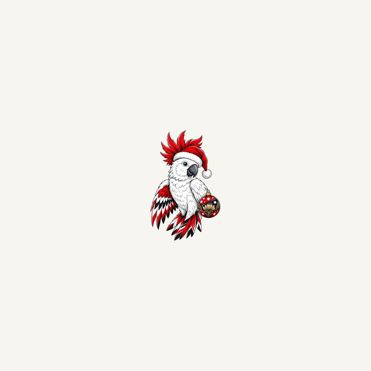 Cockatoo in Santa Hat Personalised Beach Towel