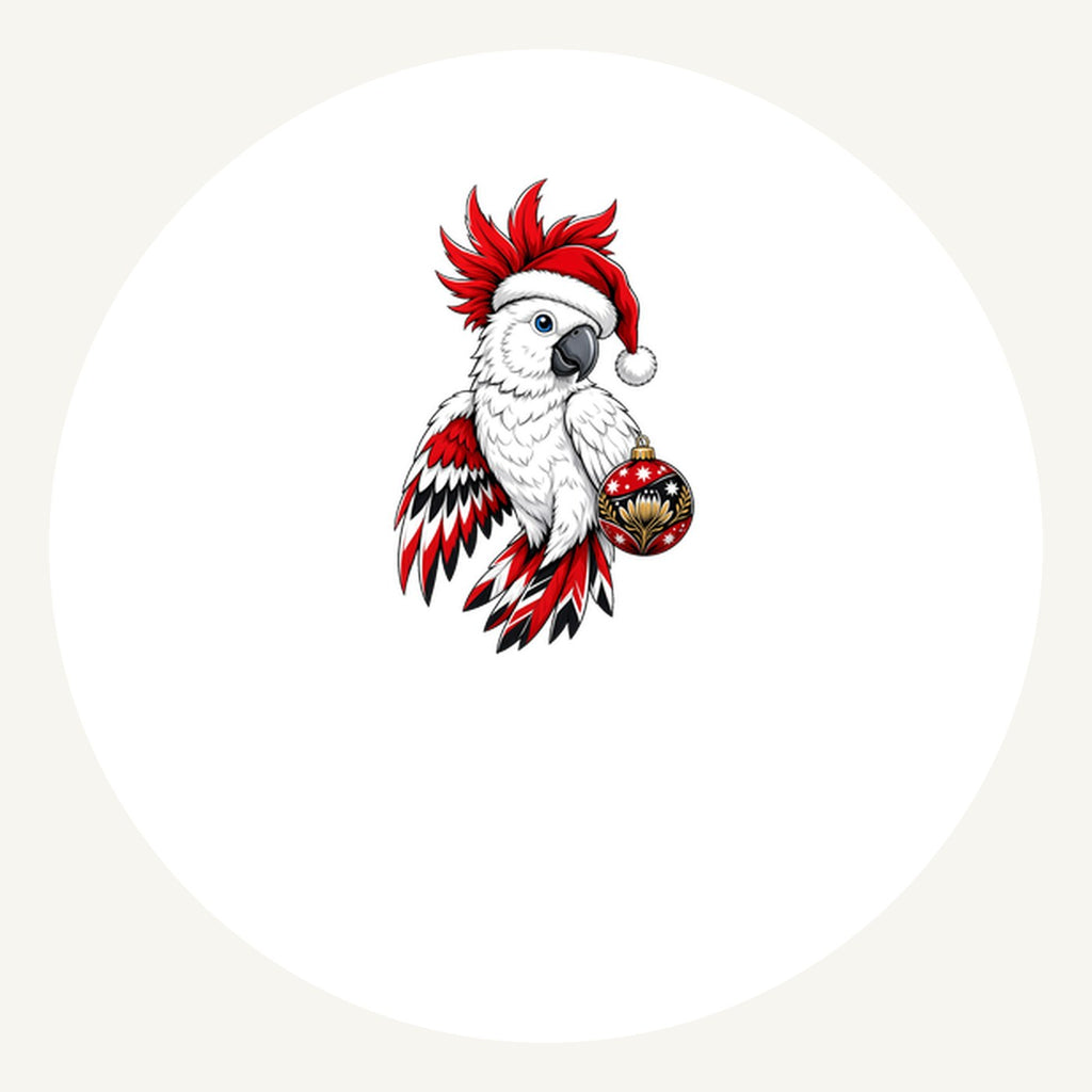 Cockatoo in Santa Hat Personalised Pewter Christmas Ornament