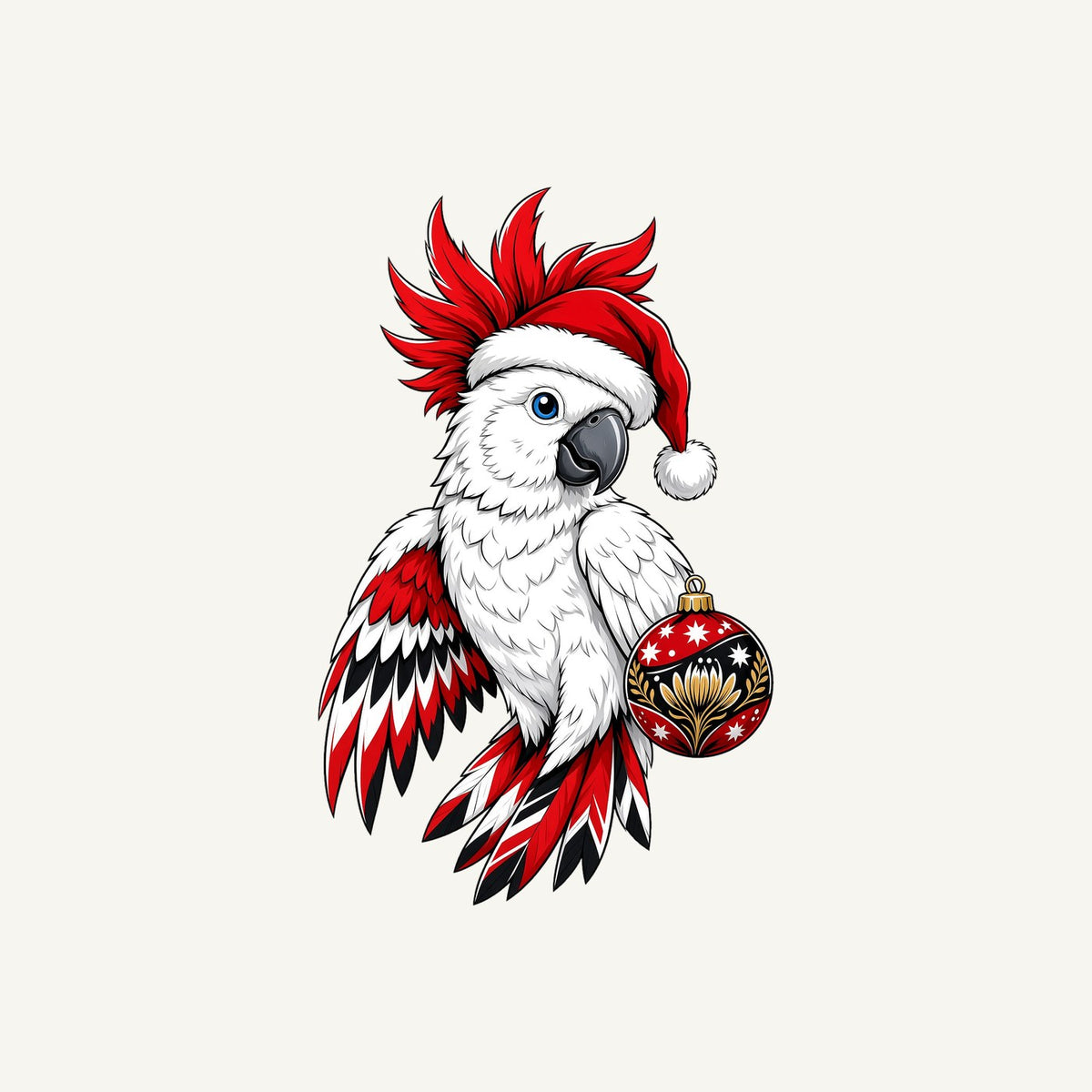 Cockatoo in Santa Hat Personalised Christmas T-Shirt and Hoodie