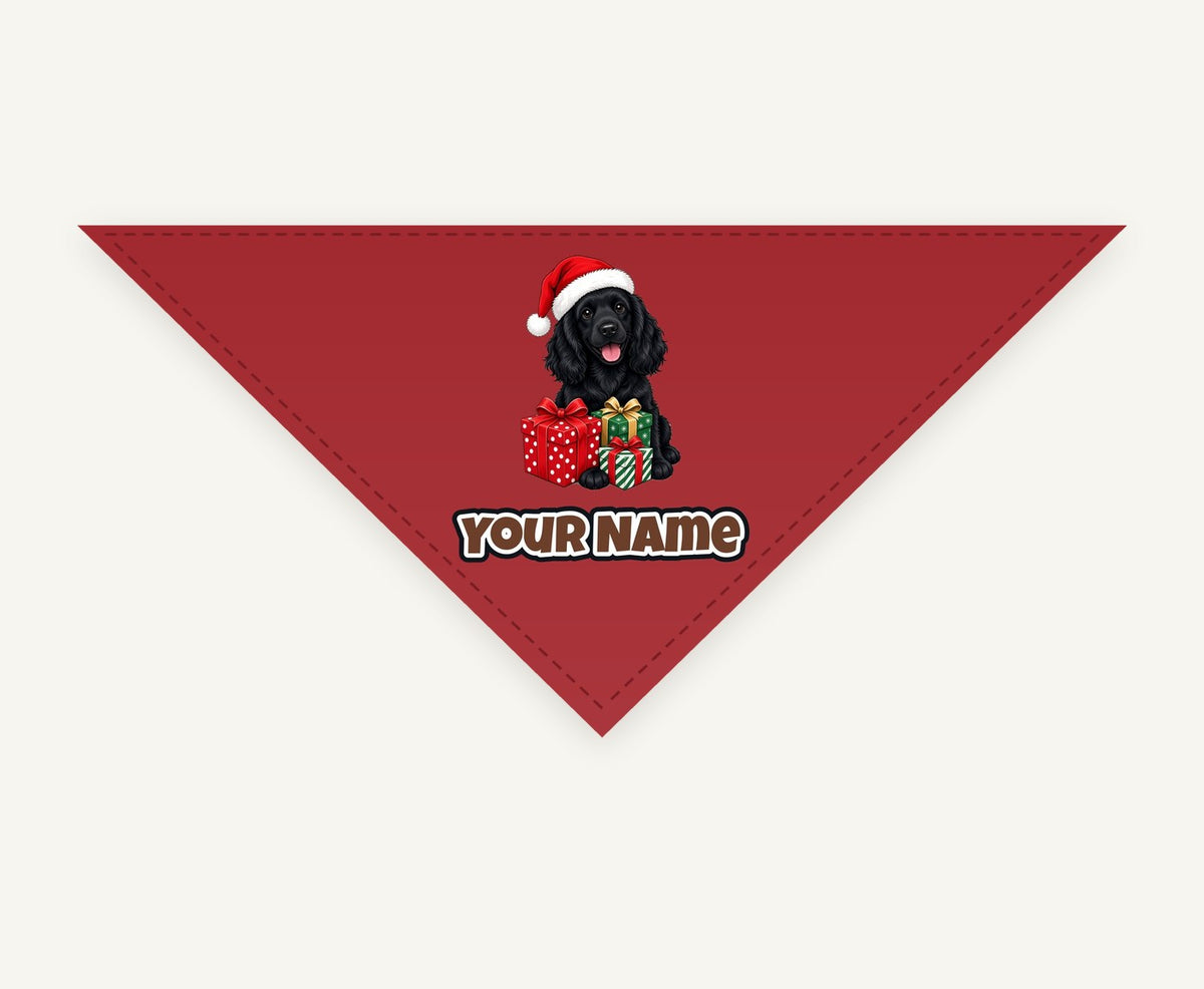 Cocker Spaniel Christmas Personalised Christmas Pet Bandana, Cat or Dog