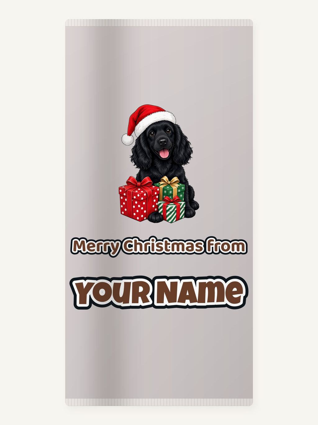 Cocker Spaniel Christmas Personalised Beach Towel