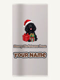 Cocker Spaniel Christmas Personalised Beach Towel