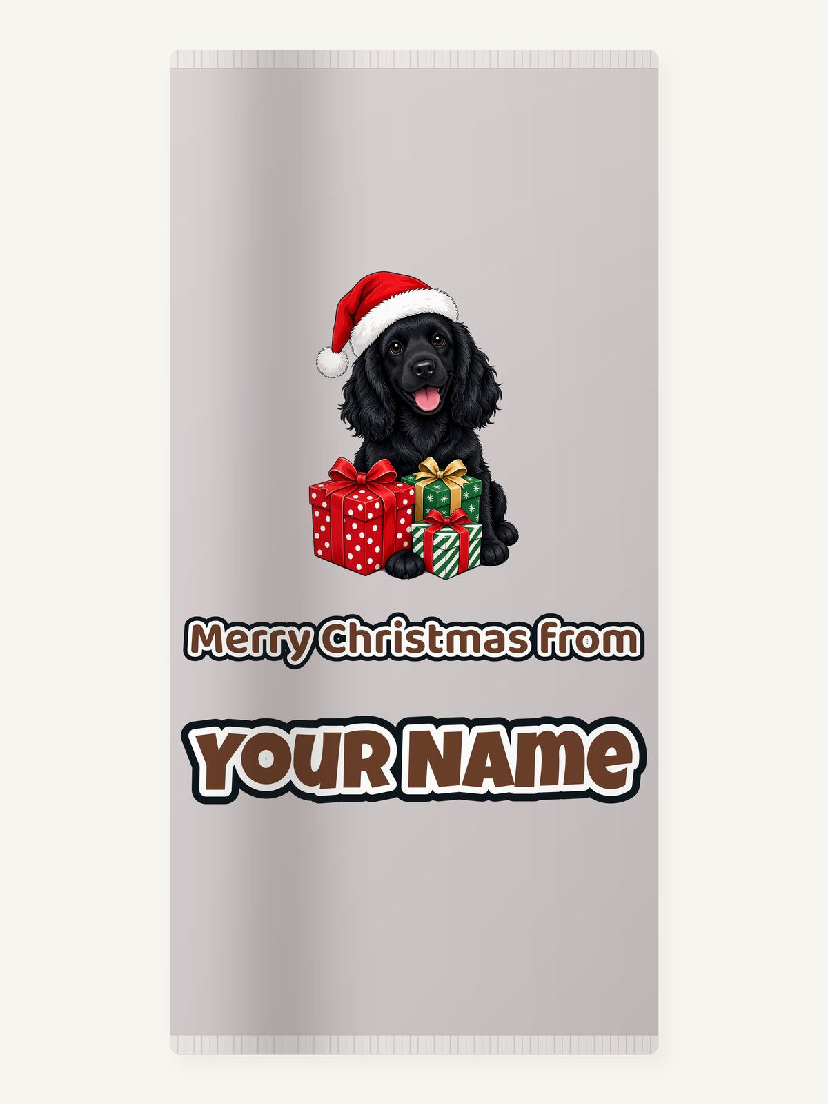 Cocker Spaniel Christmas Personalised Beach Towel