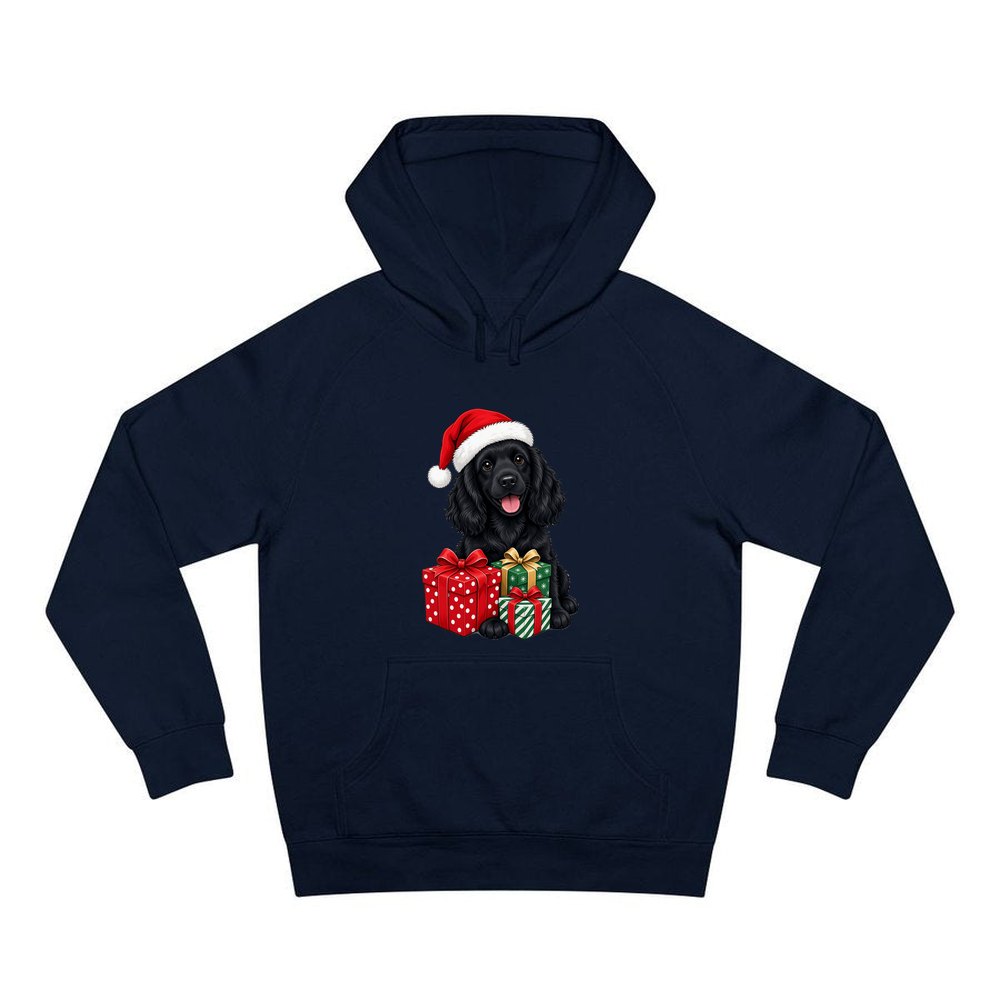 Cocker Spaniel personalised Christmas hoodie in navy