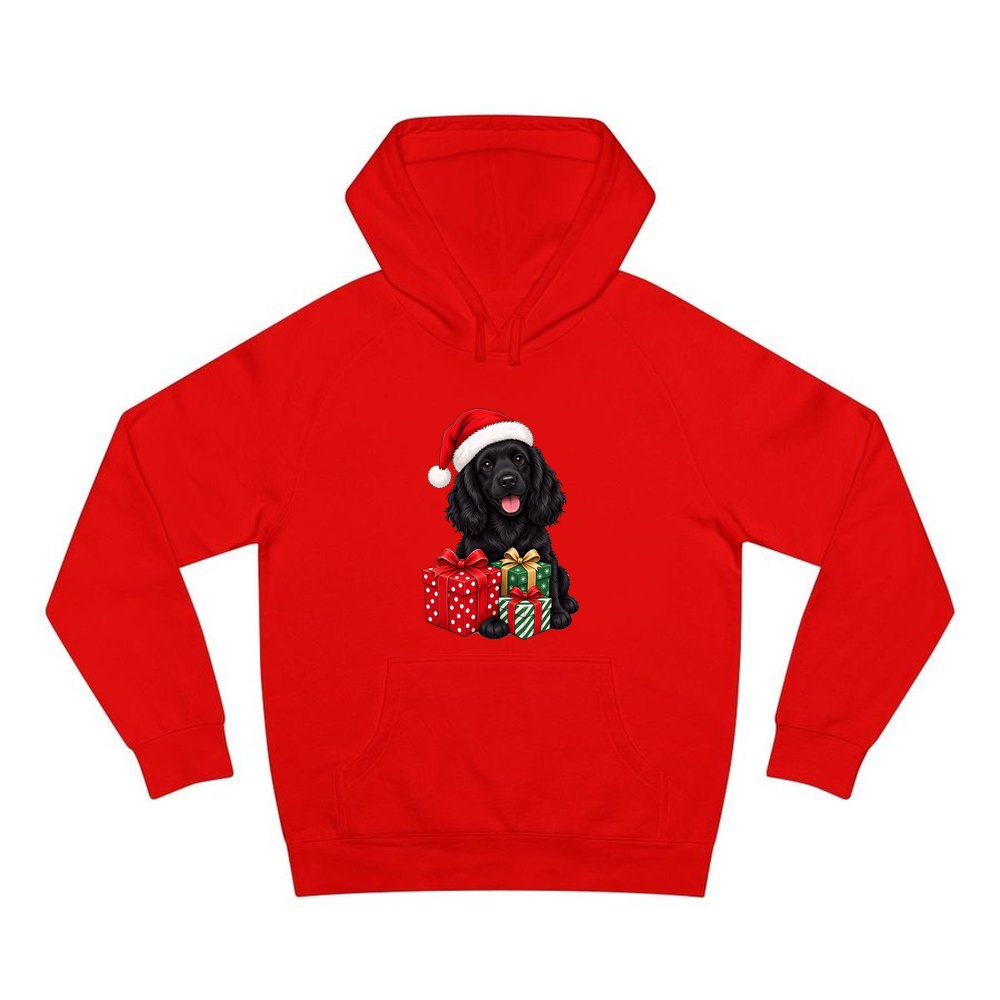 Cocker Spaniel personalised Christmas hoodie in red