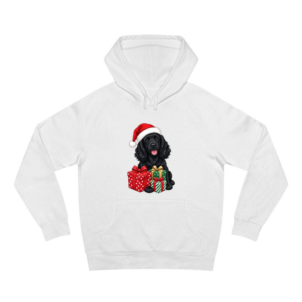 Cocker Spaniel personalised Christmas hoodie in white