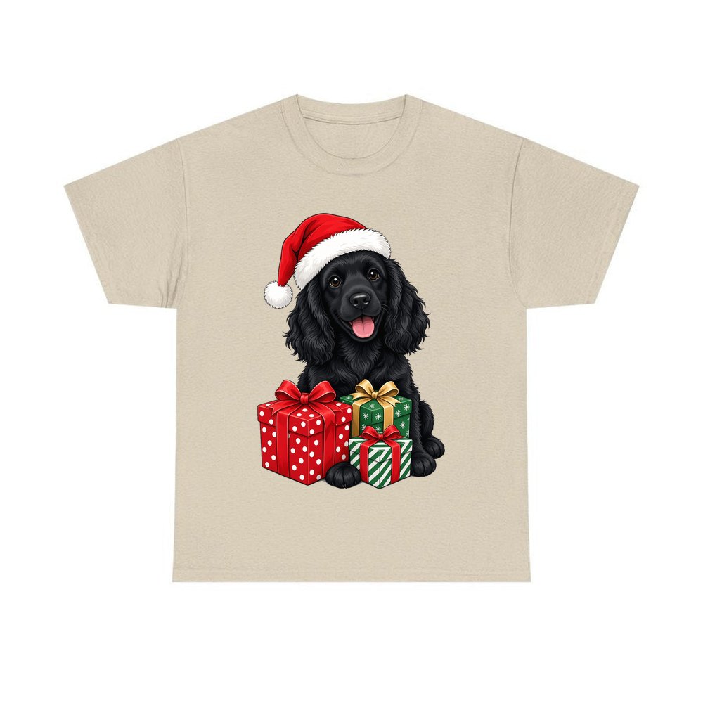 Cocker Spaniel personalised Christmas T-shirt in sand
