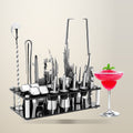 Boston 23-Piece Stainless Steel Cocktail Shaker Set, on a plain cream background