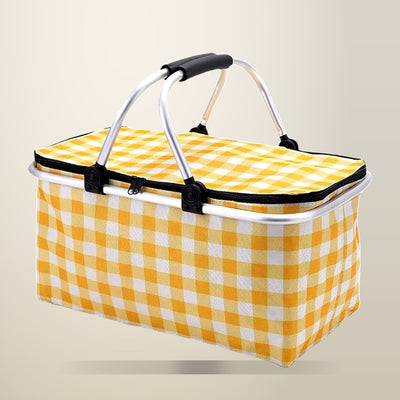 JR Joyreap Collapsible Insulated Picnic Basket, Yellow