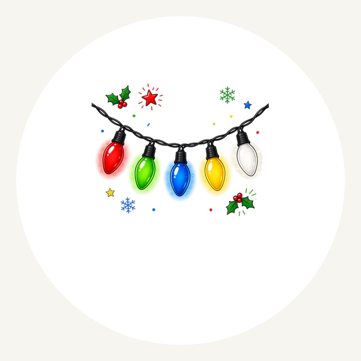 Colourful Christmas Light String Personalised Pewter Christmas Ornament