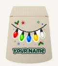 Colourful Christmas Light String Personalised Santa Sack