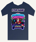 Controller Christmas Gamer Santa Personalised Kids and Baby Christmas Tee