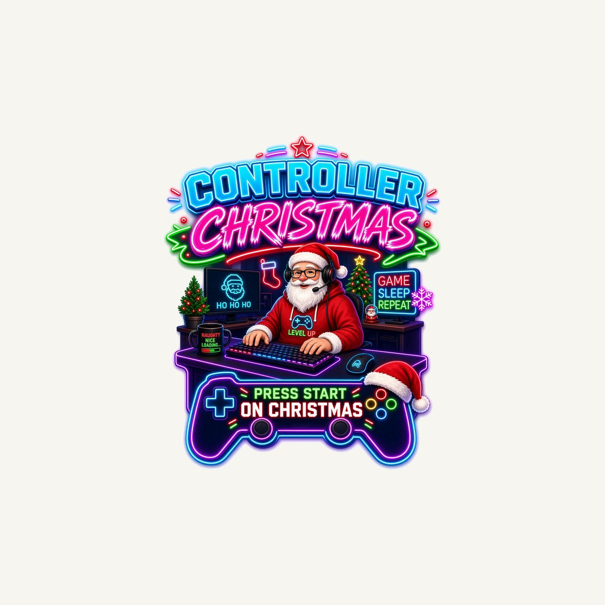 Controller Christmas Gamer Santa Personalised Christmas Mug