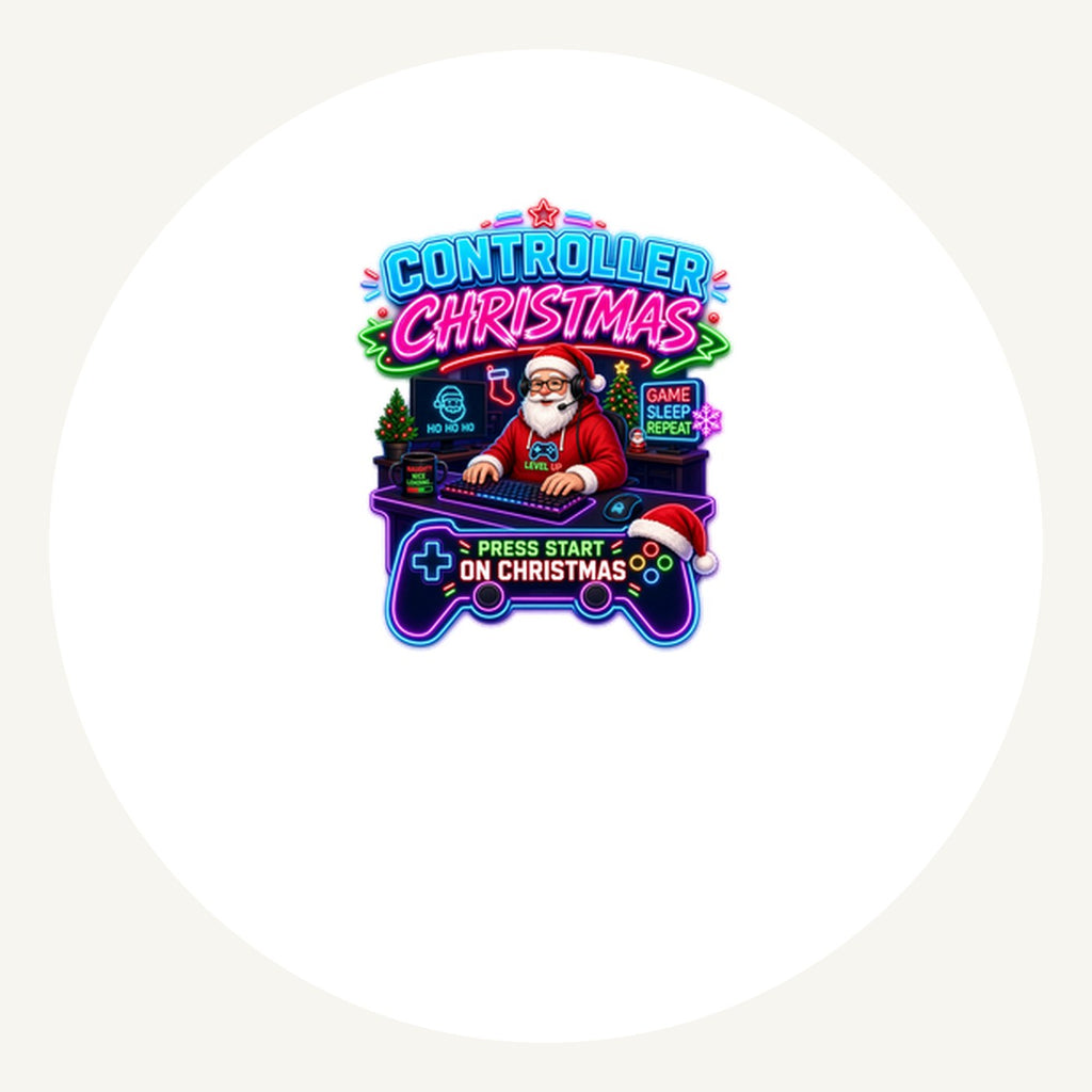 Controller Christmas Gamer Santa Personalised Pewter Christmas Ornament