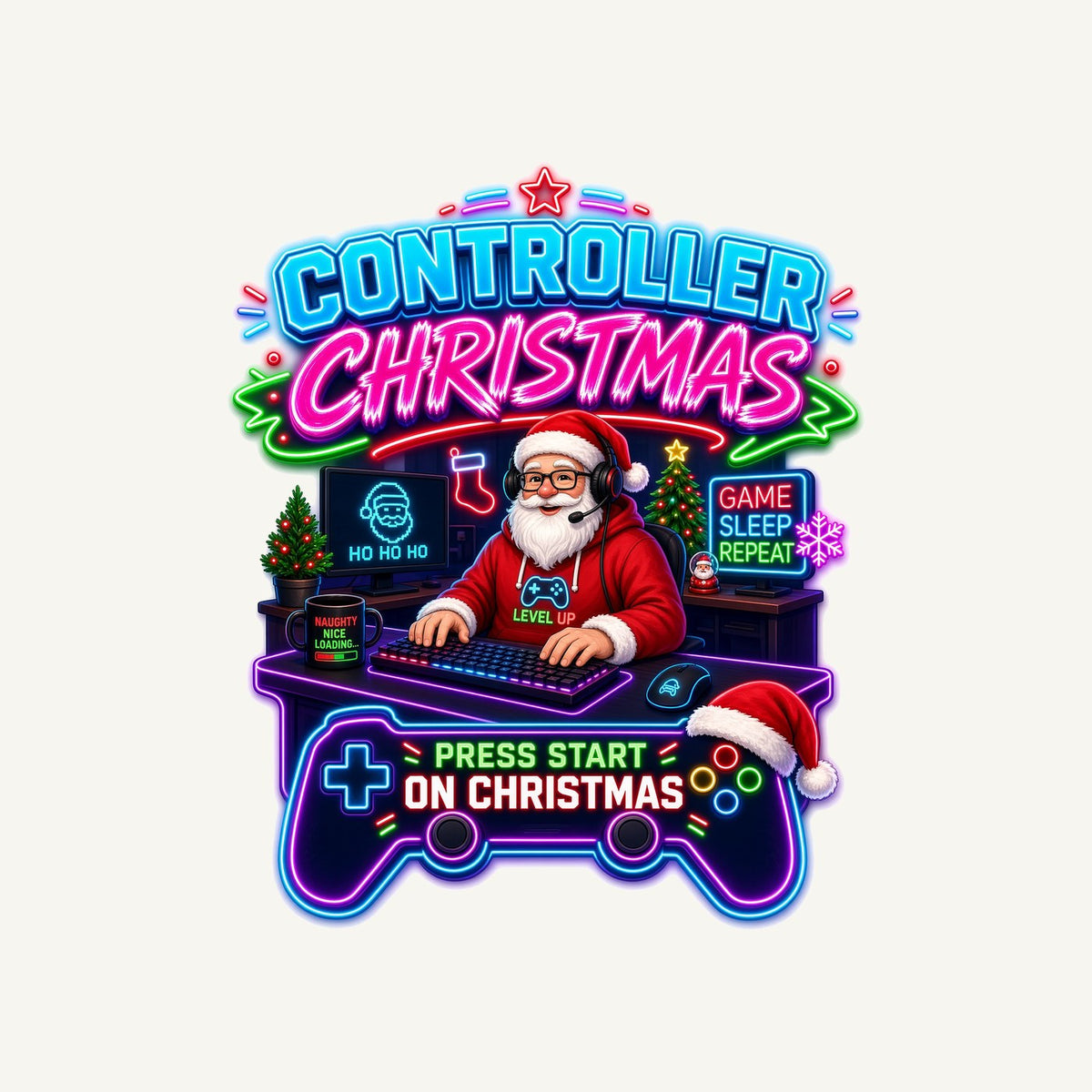 Controller Christmas Gamer Santa Personalised Santa Sack