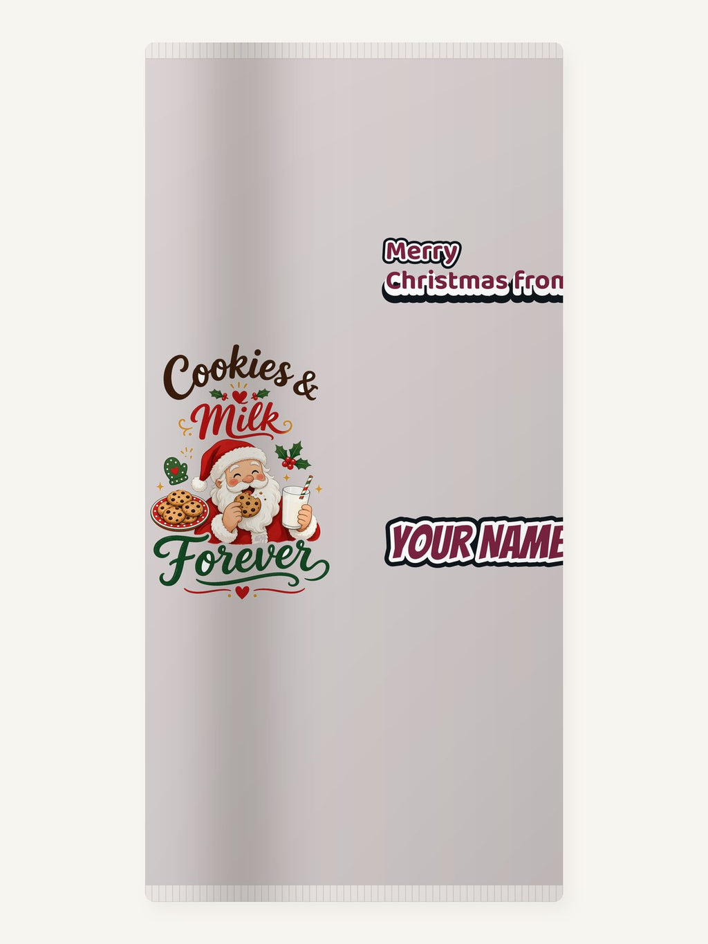 Cookies and Milk Santa Personalised Beach Towel