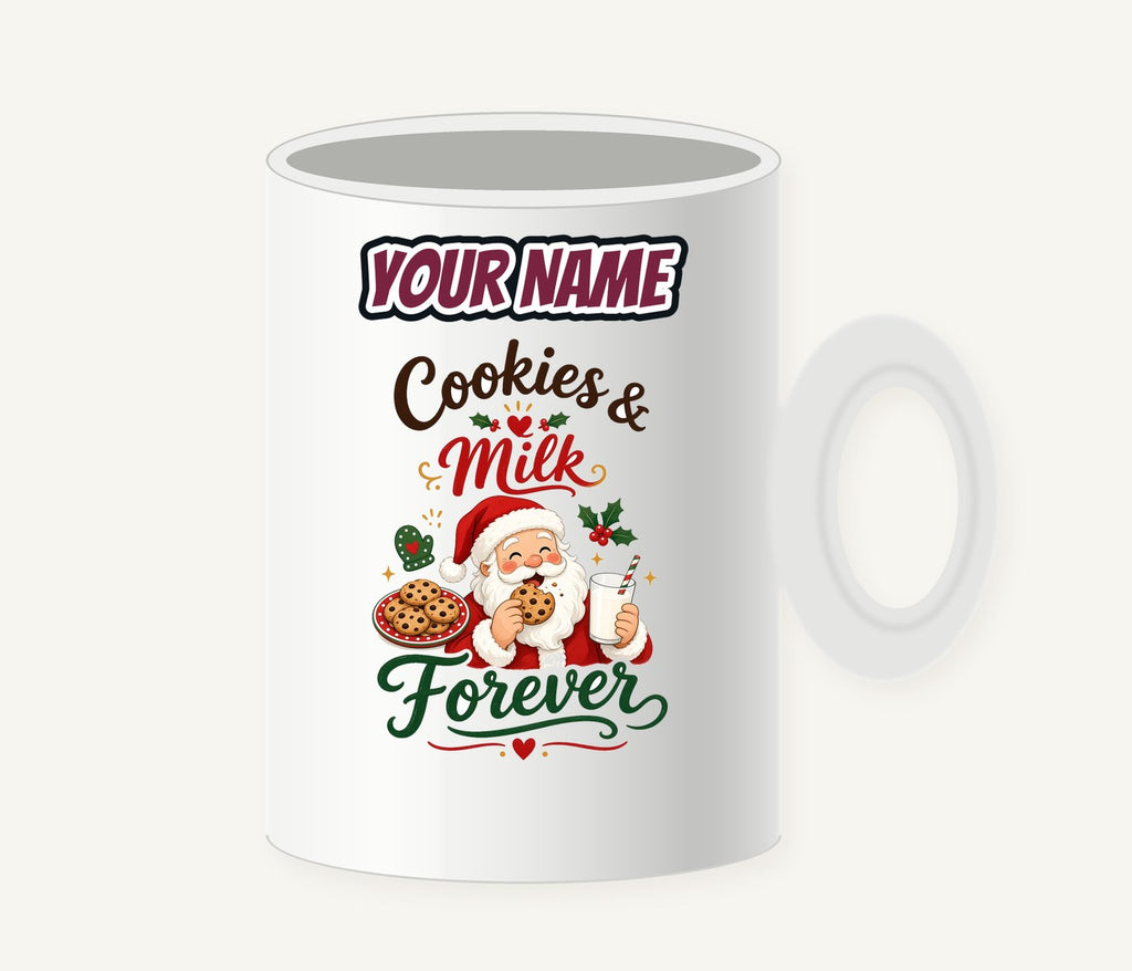 Cookies and Milk Santa Personalised Christmas Mug