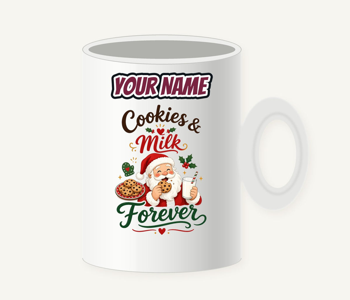 Cookies and Milk Santa Personalised Christmas Mug