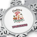 Cookies and Milk Santa Personalised Pewter Christmas Ornament