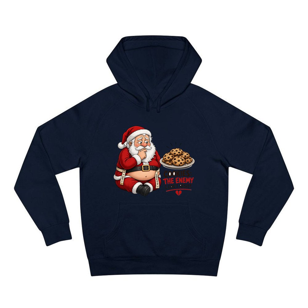 Cookies: The Enemy personalised Christmas hoodie in navy