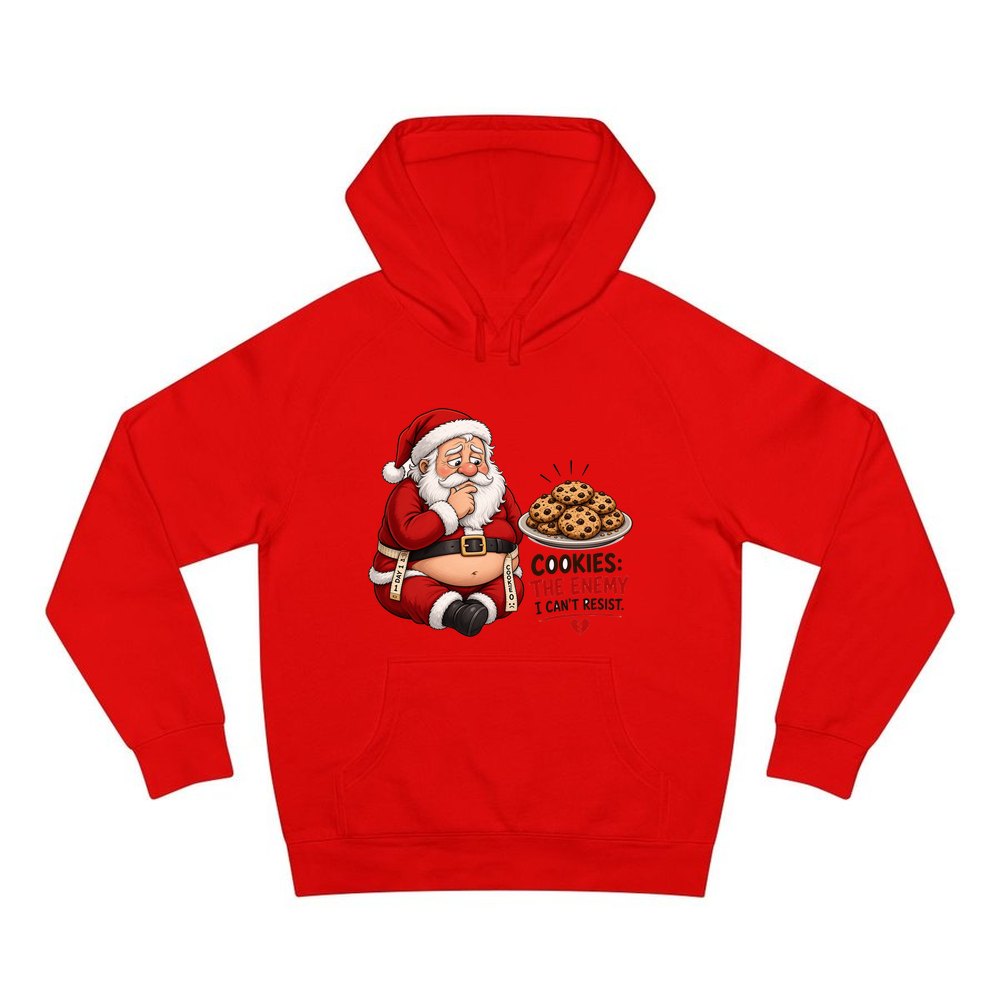 Cookies: The Enemy personalised Christmas hoodie in red