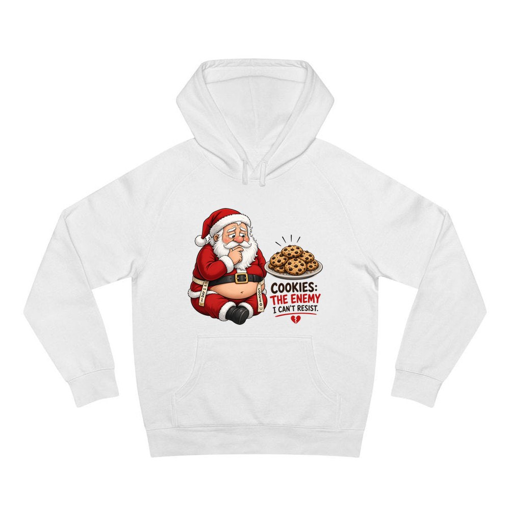 Cookies: The Enemy personalised Christmas hoodie in white