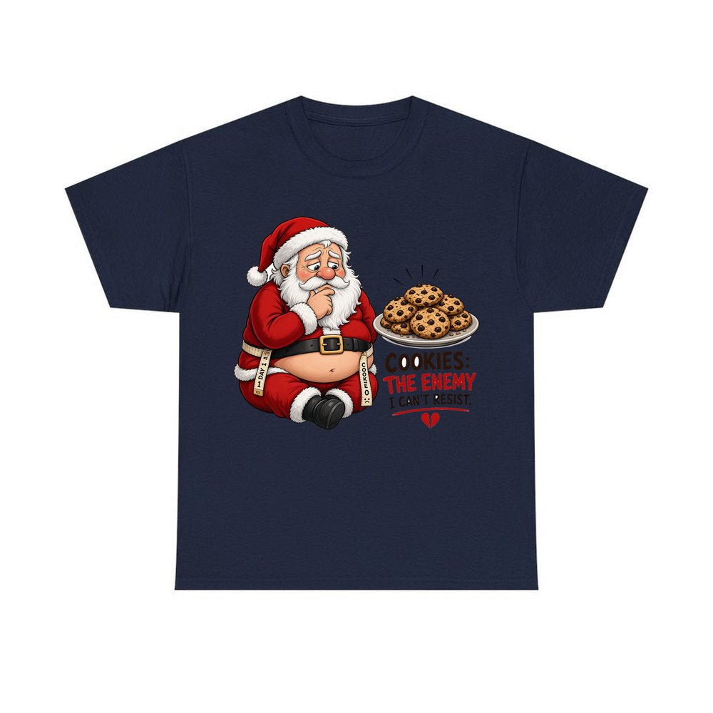 Cookies: The Enemy personalised Christmas T-shirt in navy