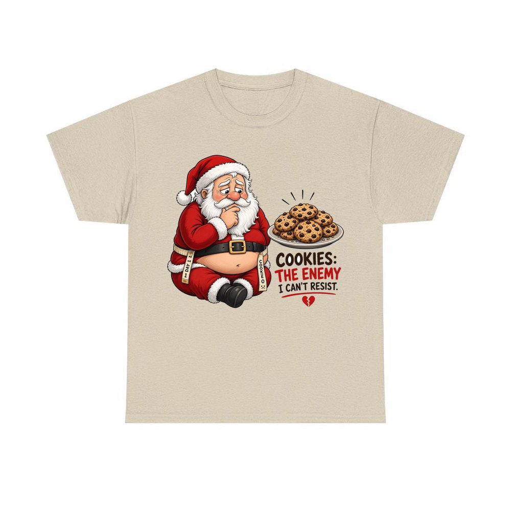 Cookies: The Enemy personalised Christmas T-shirt in sand