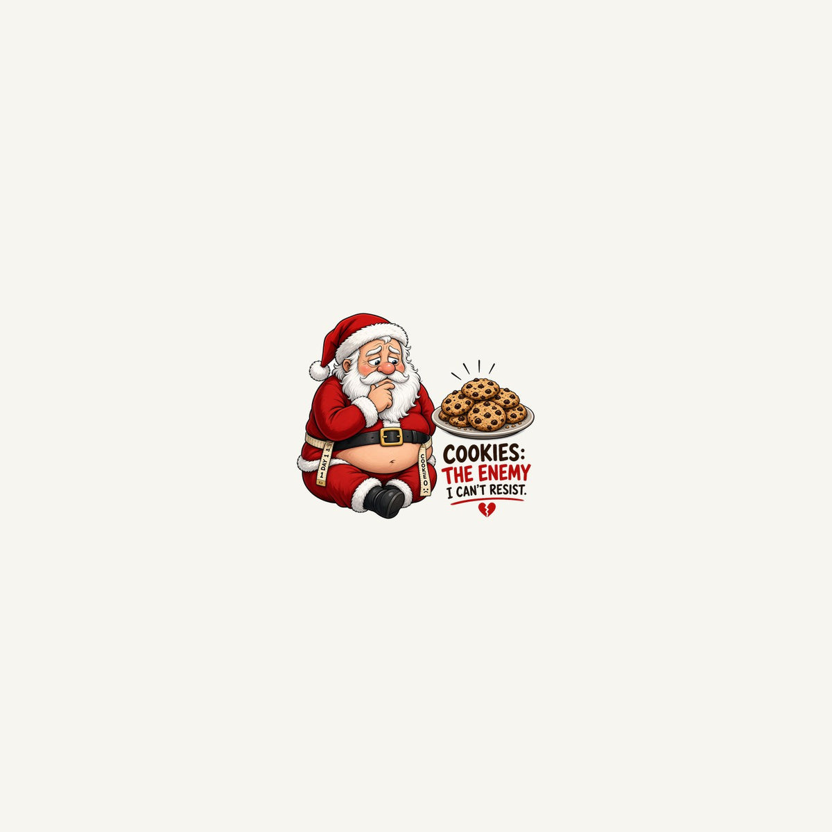 Cookies: The Enemy Christmas artwork, the design printed on the personalised beach towel