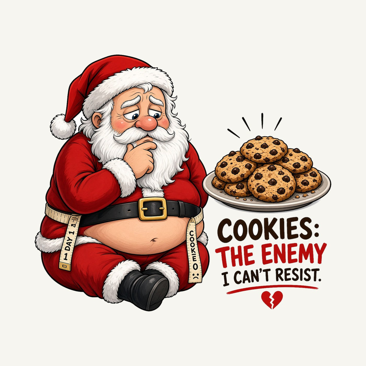 Cookies: The Enemy Christmas artwork, the design printed on the personalised Santa sack