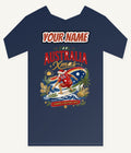 Cool Australia Surfing Santa Personalised Kids and Baby Christmas Tee
