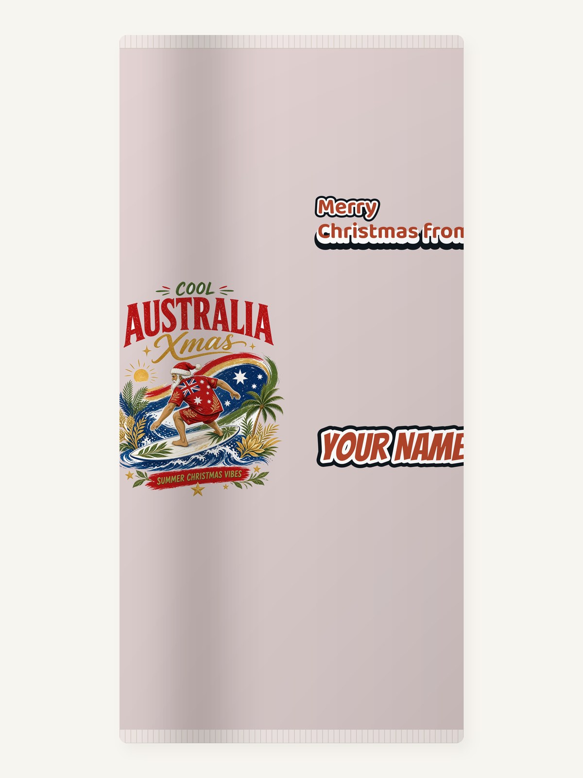 Cool Australia Surfing Santa Personalised Beach Towel